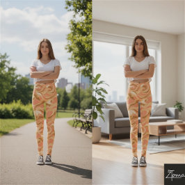 Krashande vågor varma färger leggings