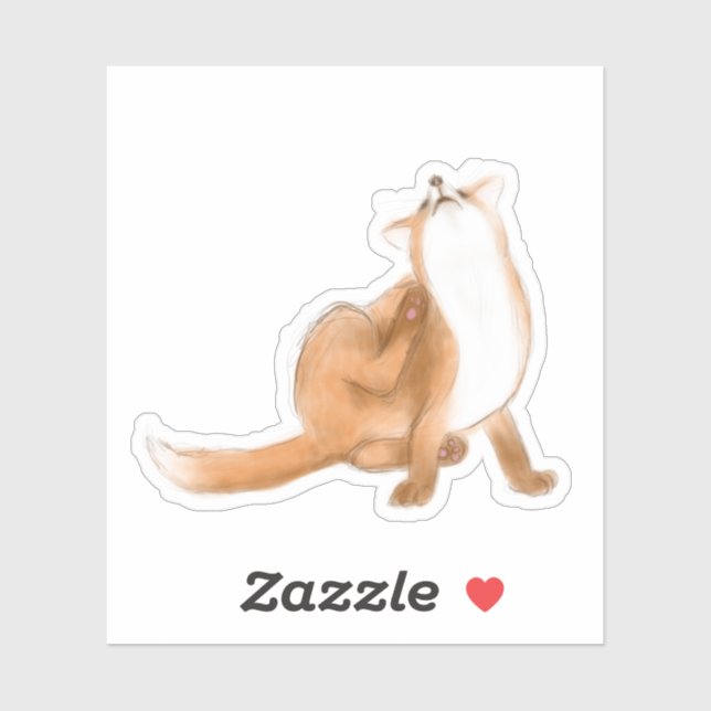 Kratande räv klistermärken (Ark)