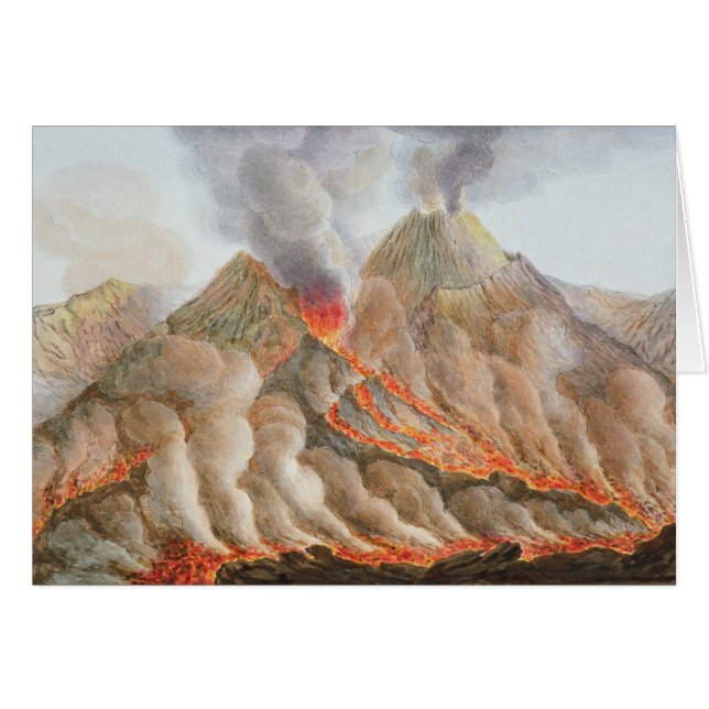 Krater av Mount Vesuvius från en original- Hälsningskort (Framsidan Horizontal)