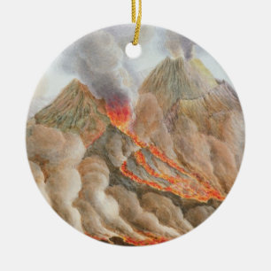 Krater av Mount Vesuvius från en original- Julgransprydnad Keramik