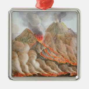 Krater av Mount Vesuvius från en original- Julgransprydnad Metall
