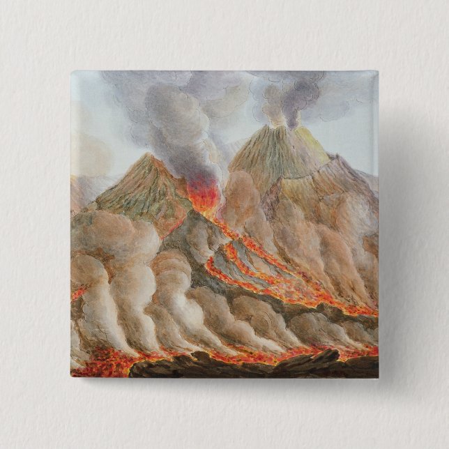 Krater av Mount Vesuvius från en original- Knapp (Framsida)