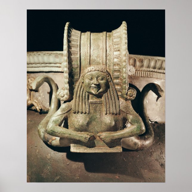 Krater, detaljer i handtaget poster (Framsidan)