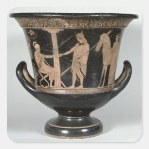 Krater för loftröd-figur kalyx fyrkantigt klistermärke