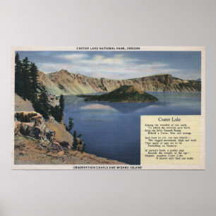 Krater sjö, Oregon - observation Poster