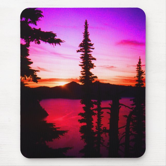 Krater sjösolnedgång Mousepad Musmatta (Framsidan)