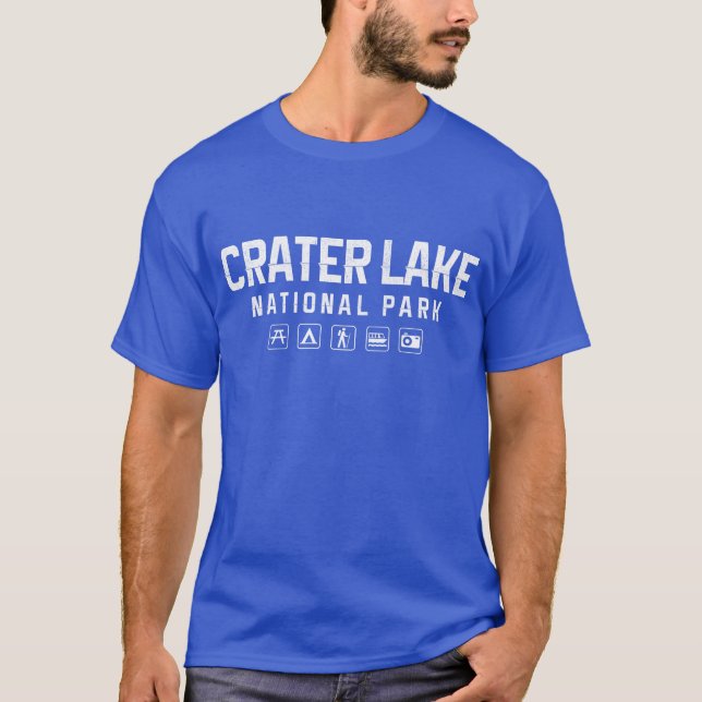 Krater Tshirt för sjönationalpark (mörk) Tröja (Framsida)
