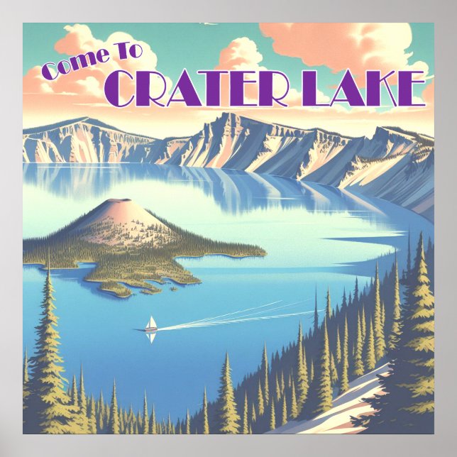 Kratersjö-vintageaffisch Poster (Framsidan)