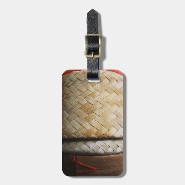 Kratip Thai Lao Isan Bamboo Ris Basket Bagagebricka (Vertikal Framsida)