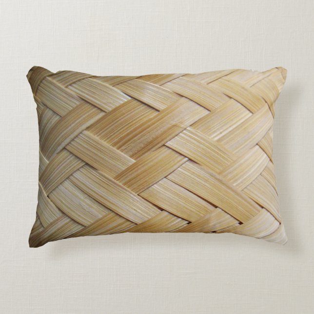 Kratip Thai Lao Isan Bamboo Ris Basket Prydnadskudde (Framsidan)