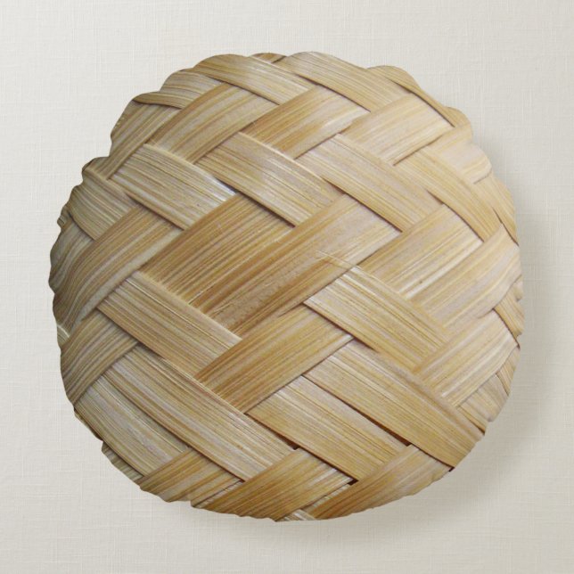 Kratip Thai Lao Isan Bamboo Ris Basket Rund Kudde (Framsidan)