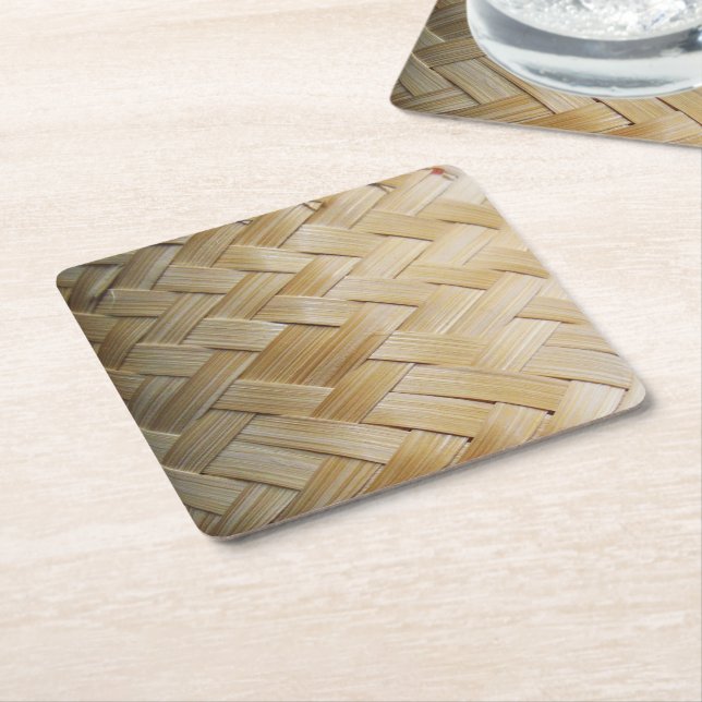 Kratip Thai Lao Isan Bamboo Ris Basket Underlägg Papper Kvadrat (Vinklad)
