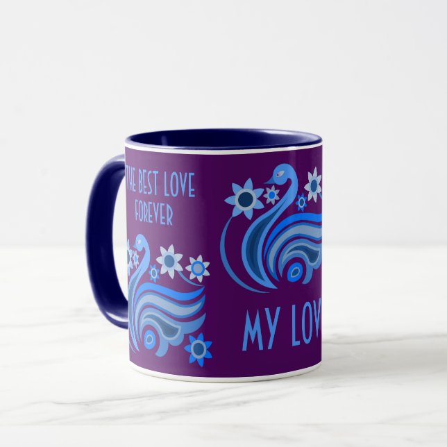 KRATIV FÅGELMUG FÖR PRESENT TILL DIN KÄRLEK MUGG (Framsida vänster)