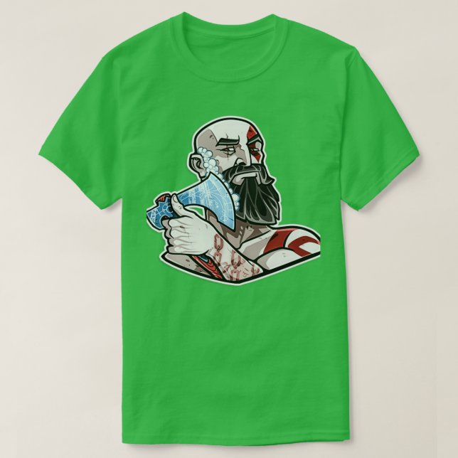 Kratos rakar med sin Ax T Shirt (Design framsida)