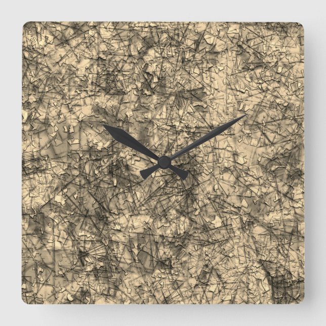 Kratser på repor på en lätt fläckig khaki fyrkantig klocka (Framsida)