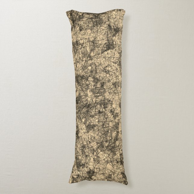 Kratser på repor på en lätt fläckig khaki kroppskudde (Framsidan Vertikal)