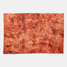 Kratser på repor på en lätt fläckig korall kökshandduk