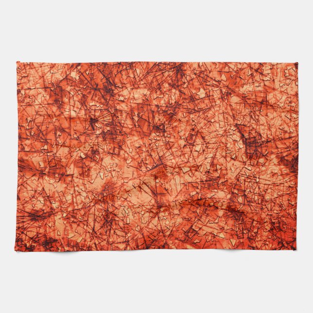 Kratser på repor på en lätt fläckig korall kökshandduk (Horisontell)