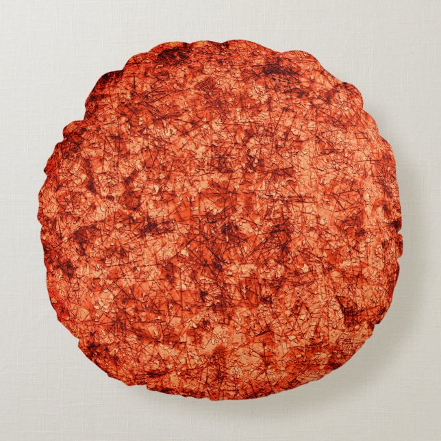 Kratser på repor på en lätt fläckig korall rund kudde (Framsidan)