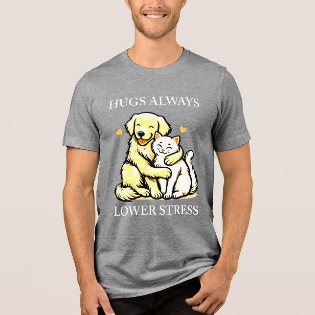 "Kräv Lugn: Hugs Alltid Lower Stressa"-positiv T Shirt (Framsida)