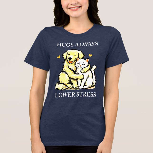"Kräv Lugn: Hugs Alltid Lower Stressa"-positiv T Shirt (Framsida)