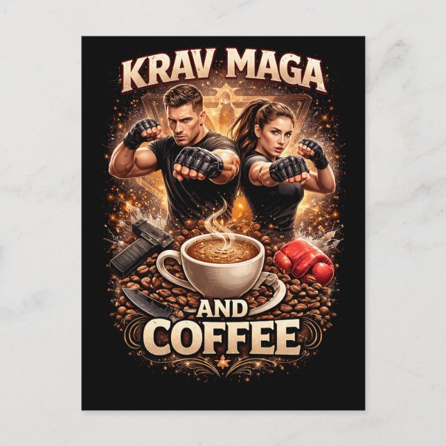 Krav Maga and Coffee Vykort (Framsida)