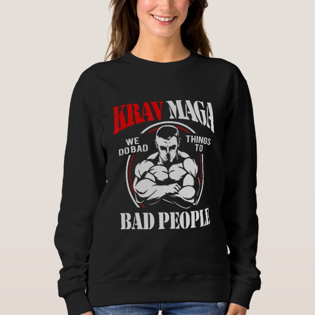 Krav Maga Dåliga Människor T Shirt (Framsida)