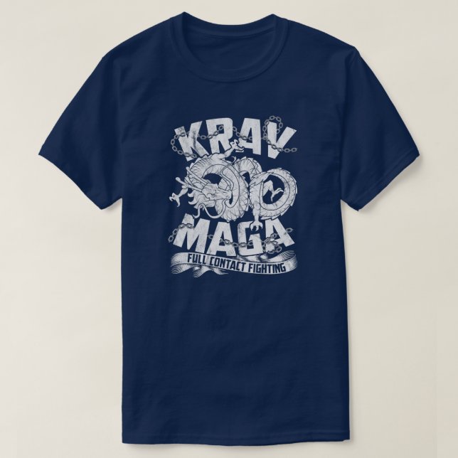 Krav Maga för manar Fighting Self Defense Fight  T Shirt (Design framsida)
