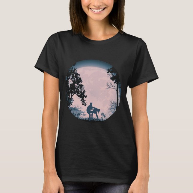 Krav Maga Groin Kick med Full Moon Ro T Shirt (Framsida)