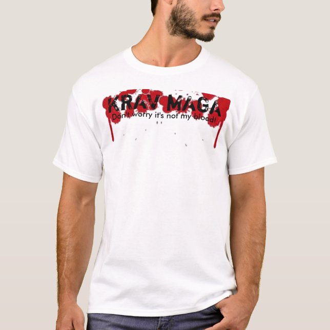 KRAV MAGA "inte mitt blod ", Tee Shirt (Framsida)