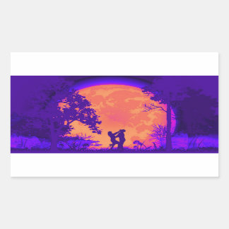 Krav Maga Knee Defense Full Moon Sticker Orange Rektangulärt Klistermärke