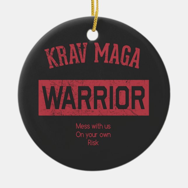 Krav Maga krigare Julgransprydnad Keramik (Framsidan)