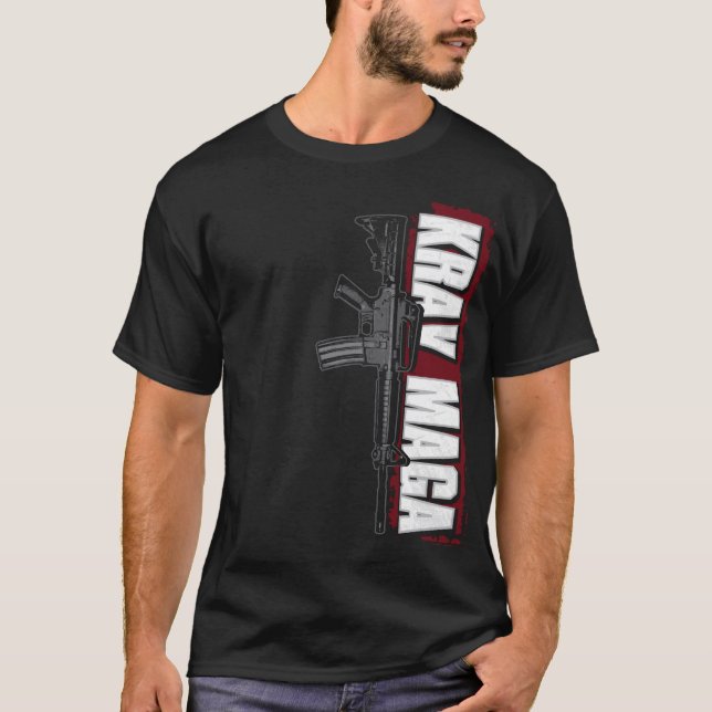 Krav Maga lodrät M16 Tee Shirt (Framsida)