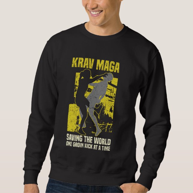 Krav Maga Martial Arts Fighting Lång Ärmad Tröja (Framsida)