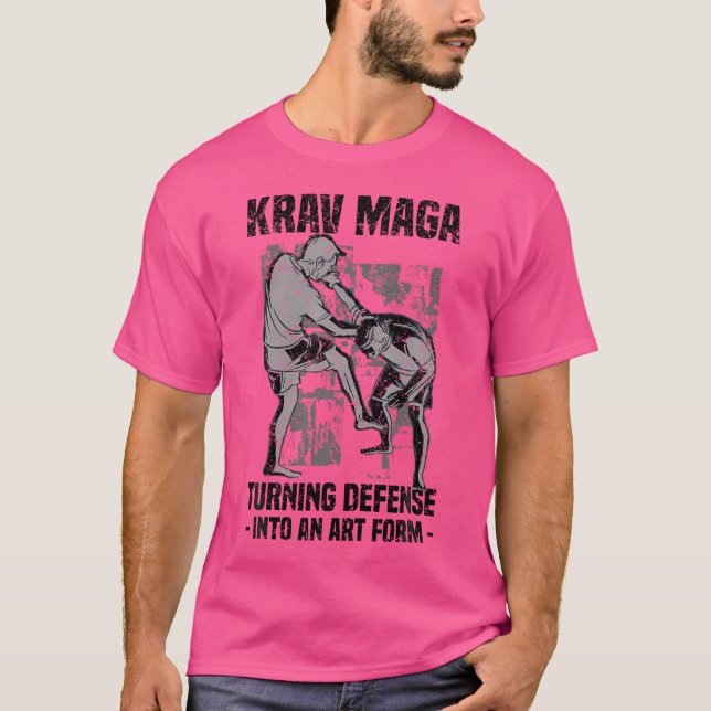 Krav Maga Martial Arts Fighting T Shirt (Framsida)