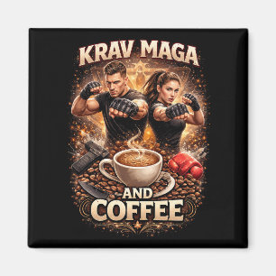 Krav Maga och kaffe Magnet