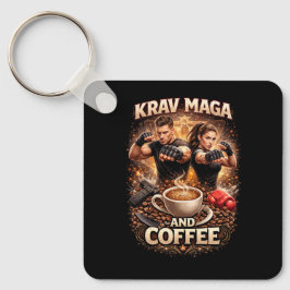 Krav Maga och kaffe Nyckelring