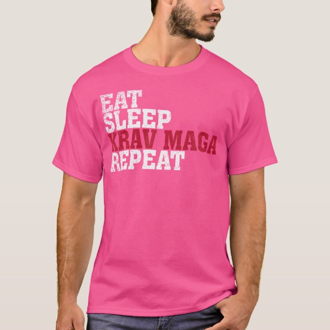 Krav Maga Shirt Gift Eat Ssov Krav Maga Repeat T (Framsida)