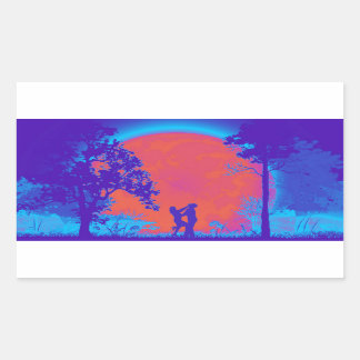 Krav Maga Women Knee Defense Sticker Neon Rektangulärt Klistermärke