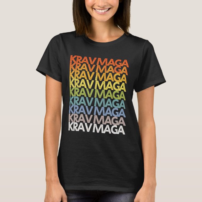 Krav Mega Self Defense Training Martial Arts Fitne T Shirt (Framsida)