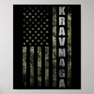 Krav Mega Usa Amerikansk Flagga Kamouflage Fläkt V Poster