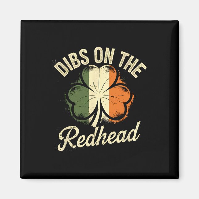 Krav på rödhårig irländsk St Patricks Day Shamrock Magnet (Framsidan)