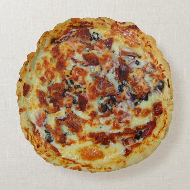 Kravande inducerande Pizza Pillow Rund Kudde (Framsidan)