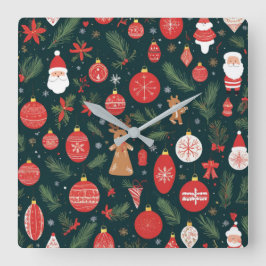 Krävande julandan, God jul Fyrkantig Klocka