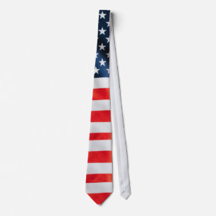 Kravatt USA Flagga Stjärnor Övre Ränder Patriotisk Slips