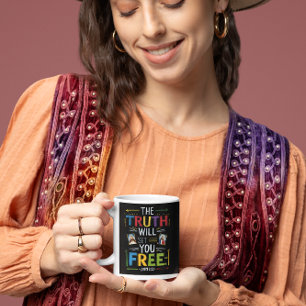 Kräver befrielse: sanningen obildad kaffemugg