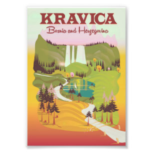 Kravica vattenfall Bosnien och Hercegovina Fototryck