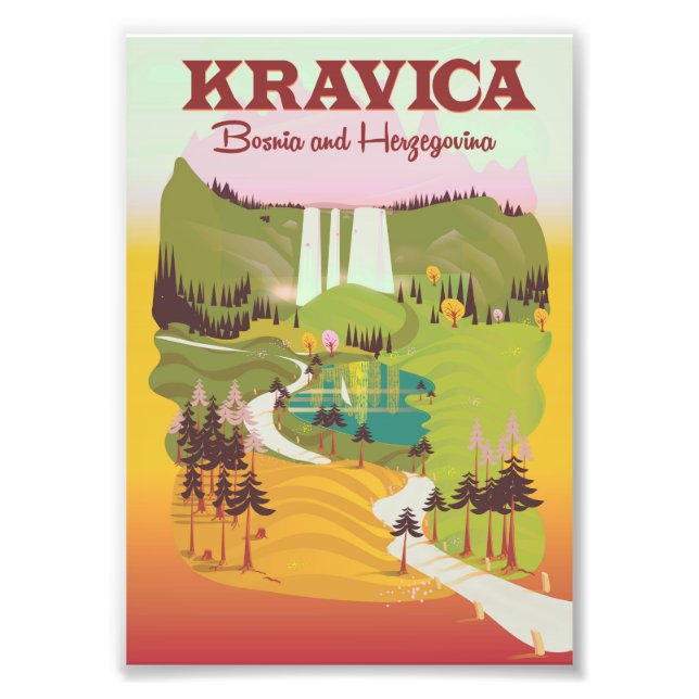 Kravica vattenfall Bosnien och Hercegovina Fototryck (Framsidan)