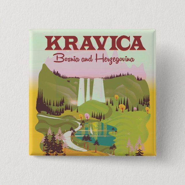 Kravica vattenfall Bosnien och Hercegovina Knapp (Framsida)