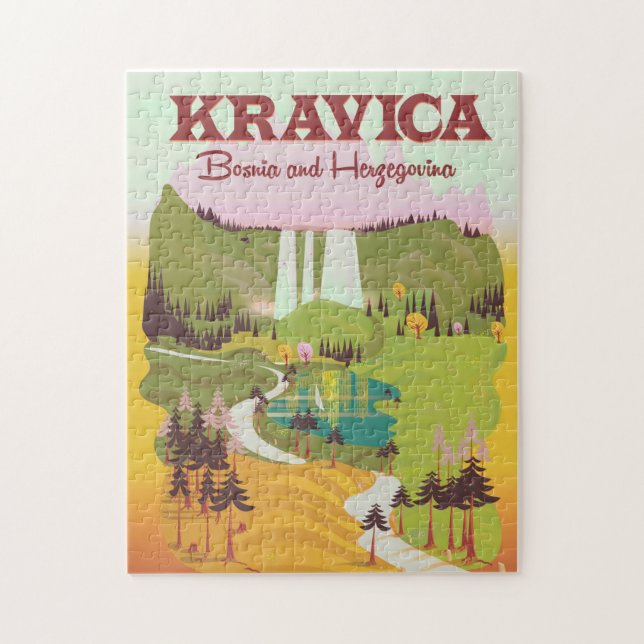 Kravica vattenfall Bosnien och Hercegovina Pussel (Vertikal)